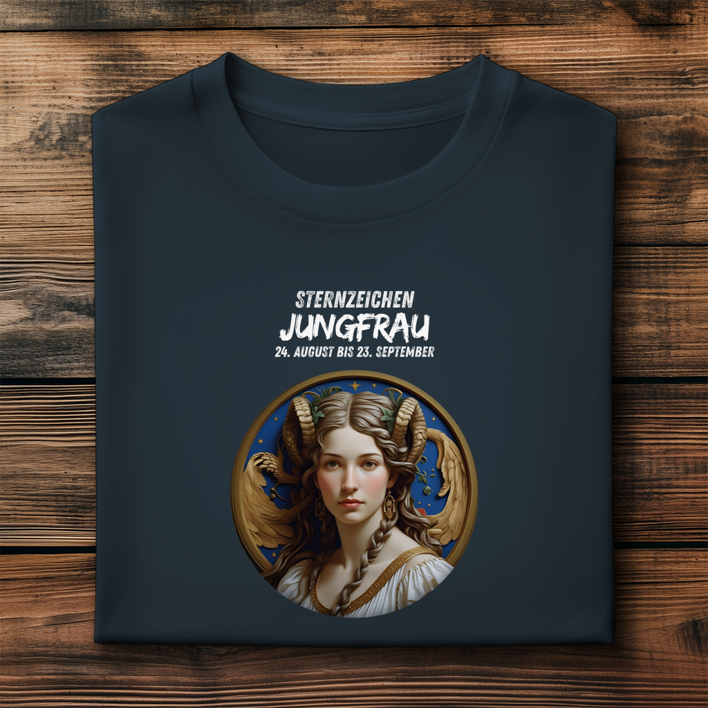Herren Premium Bio T-Shirt ,mit Sternzeichen Motiv: Jungfrau