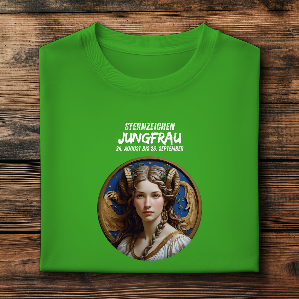 Herren Premium Bio T-Shirt ,mit Sternzeichen Motiv: Jungfrau
