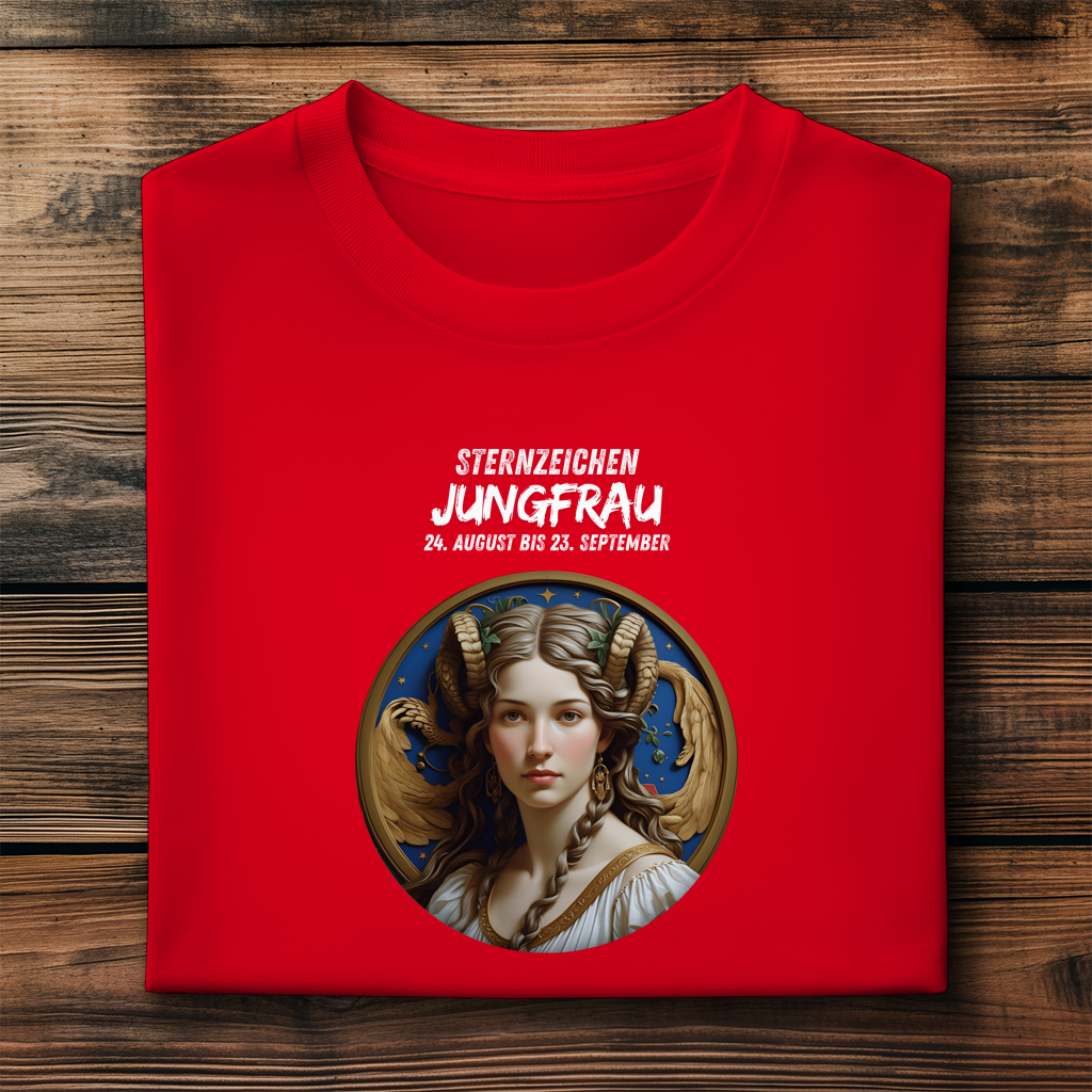Herren Premium Bio T-Shirt ,mit Sternzeichen Motiv: Jungfrau