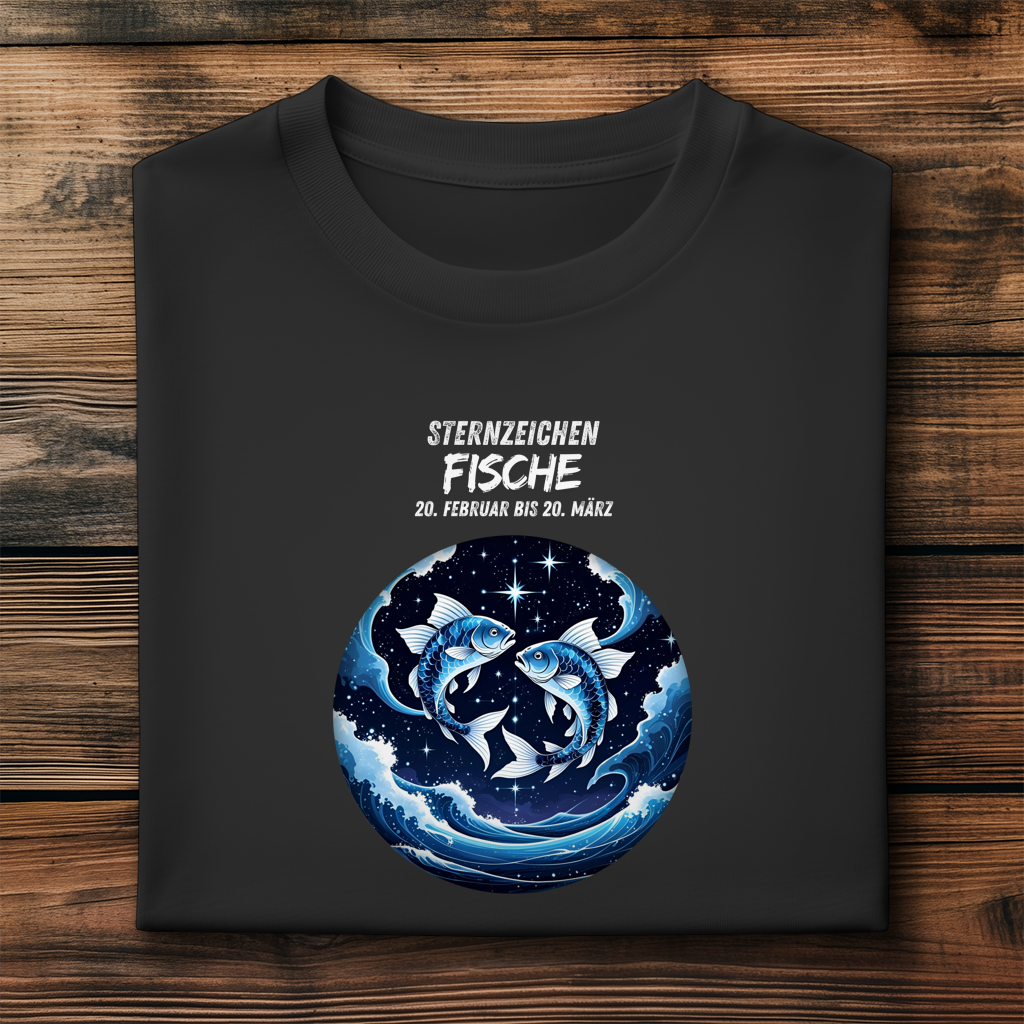 Herren Premium Bio T-Shirt ,mit Sternzeichen Motiv: Fische