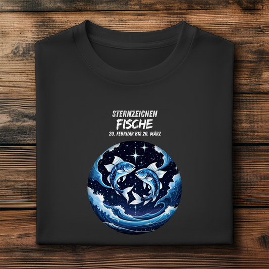 Herren Premium Bio T-Shirt ,mit Sternzeichen Motiv: Fische