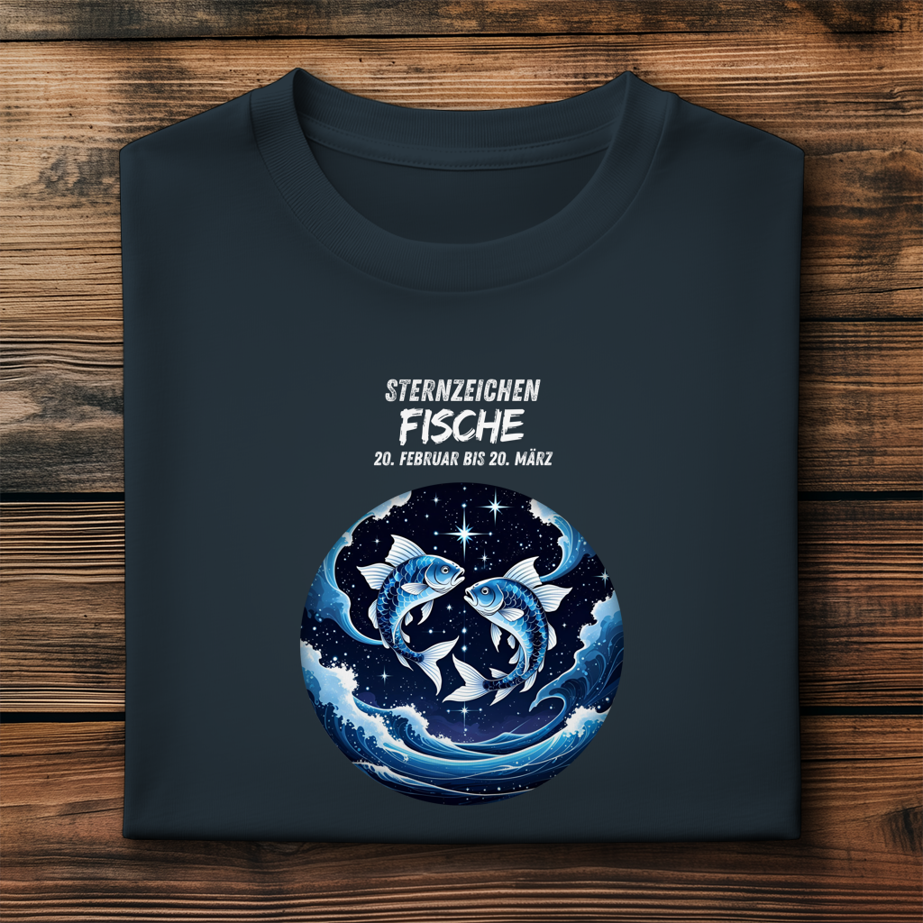 Herren Premium Bio T-Shirt ,mit Sternzeichen Motiv: Fische