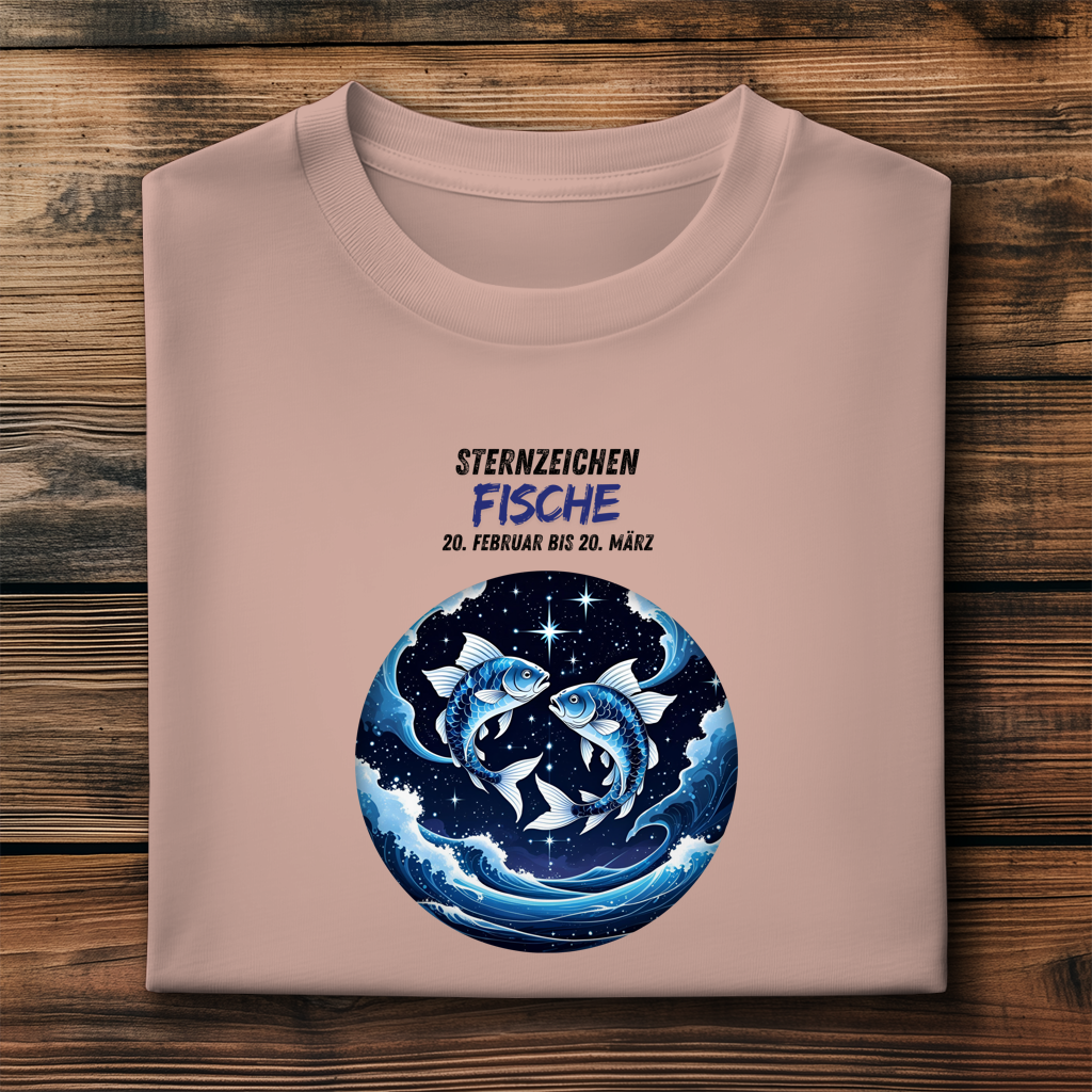 Herren Premium Bio T-Shirt ,mit Sternzeichen Motiv: Fische