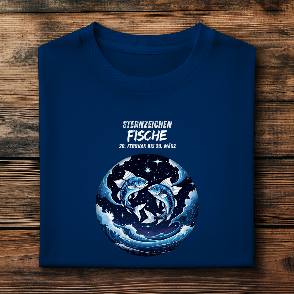 Herren Premium Bio T-Shirt ,mit Sternzeichen Motiv: Fische
