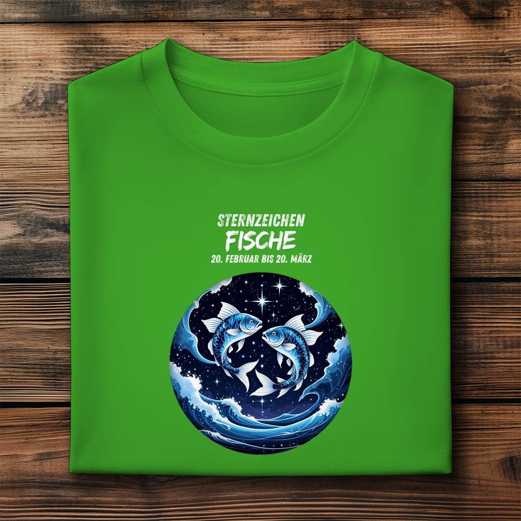 Herren Premium Bio T-Shirt ,mit Sternzeichen Motiv: Fische