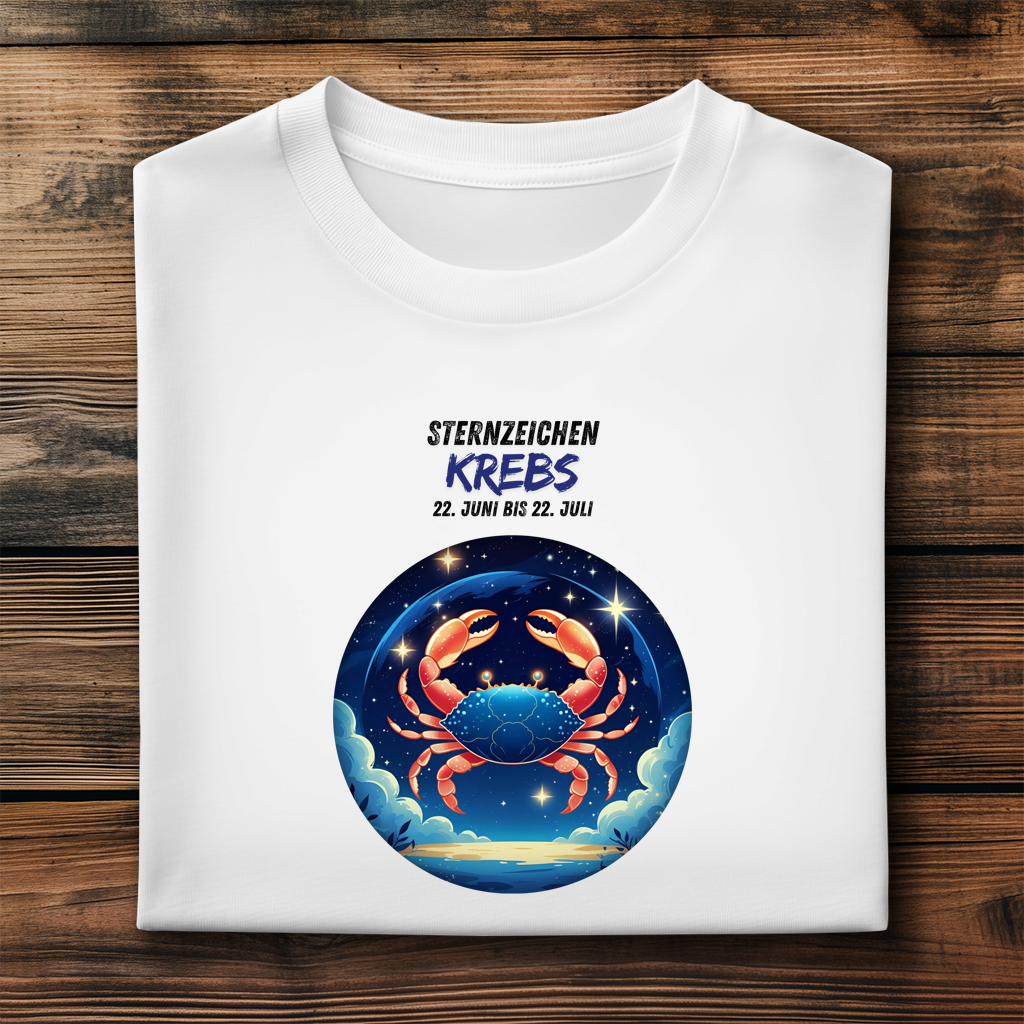 Herren Premium Bio T-Shirt ,mit Sternzeichen Motiv: Krebs