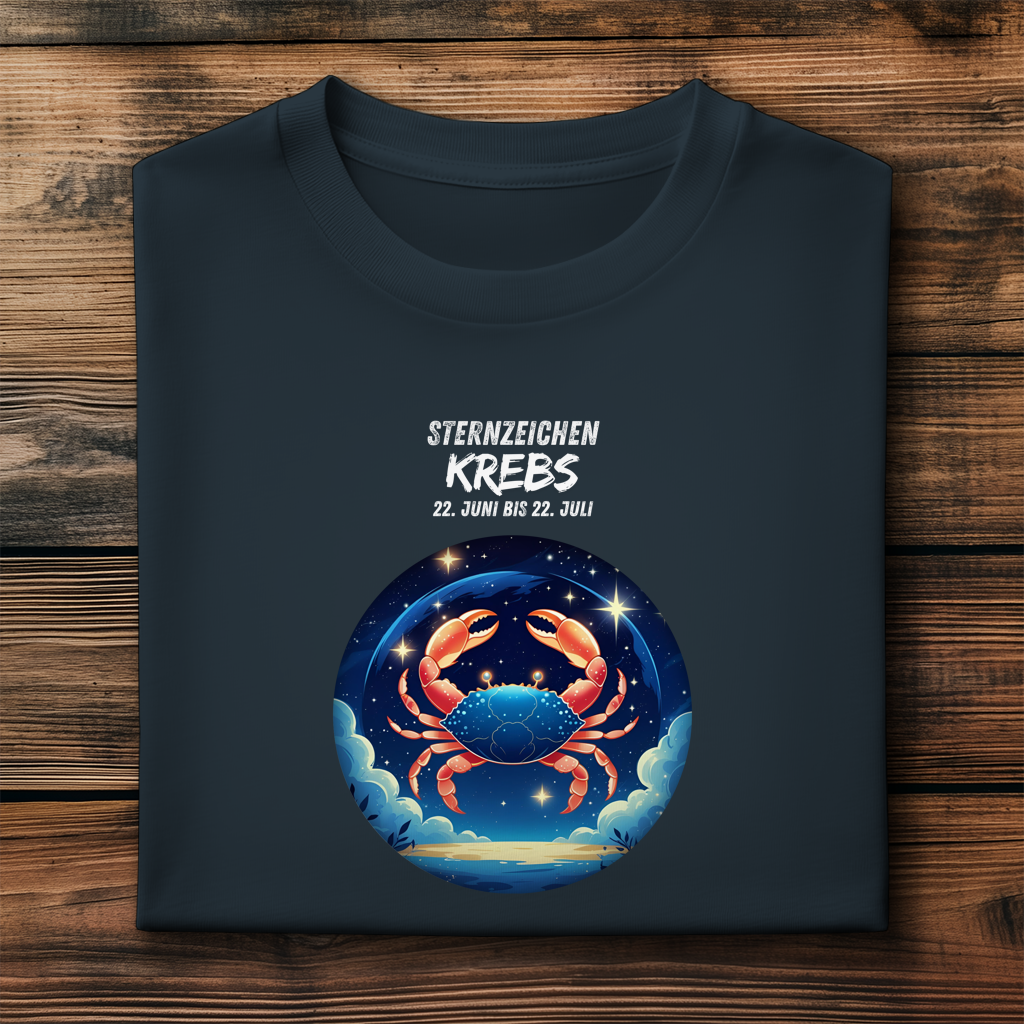 Herren Premium Bio T-Shirt ,mit Sternzeichen Motiv: Krebs