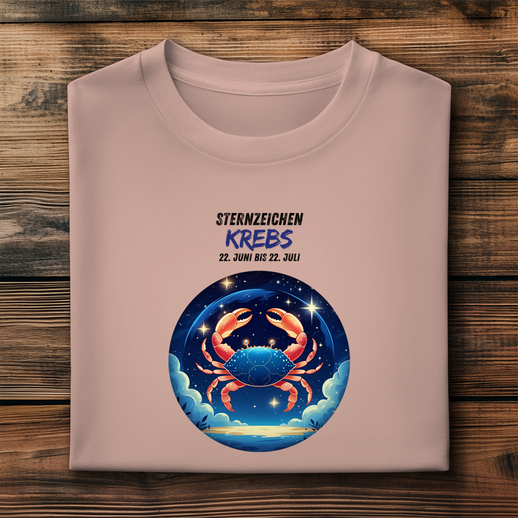 Herren Premium Bio T-Shirt ,mit Sternzeichen Motiv: Krebs