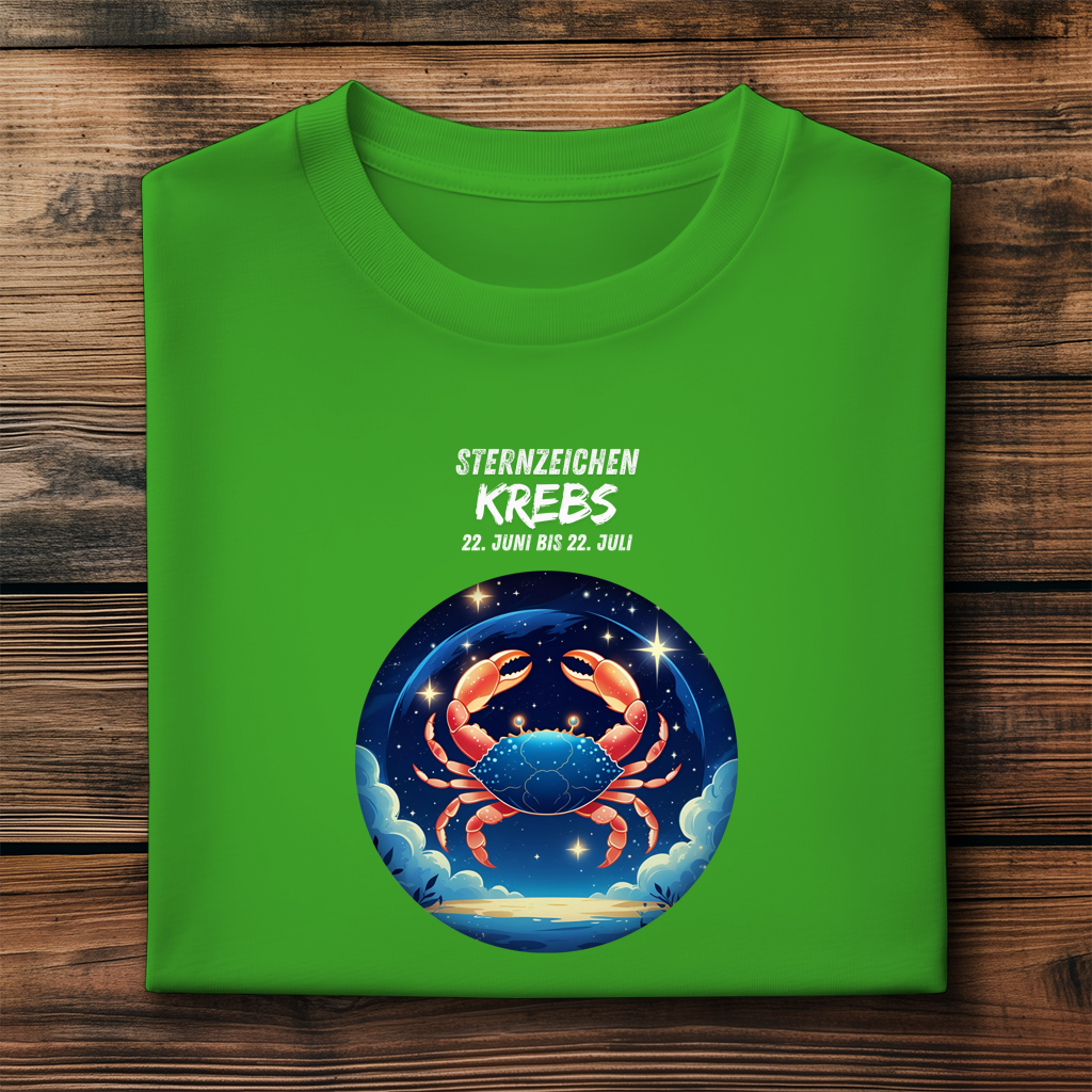 Herren Premium Bio T-Shirt ,mit Sternzeichen Motiv: Krebs