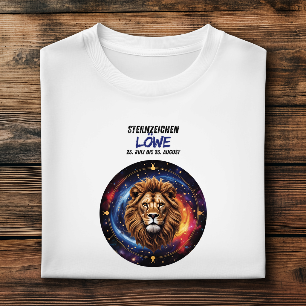 Herren Premium Bio T-Shirt ,mit Sternzeichen Motiv: Löwe