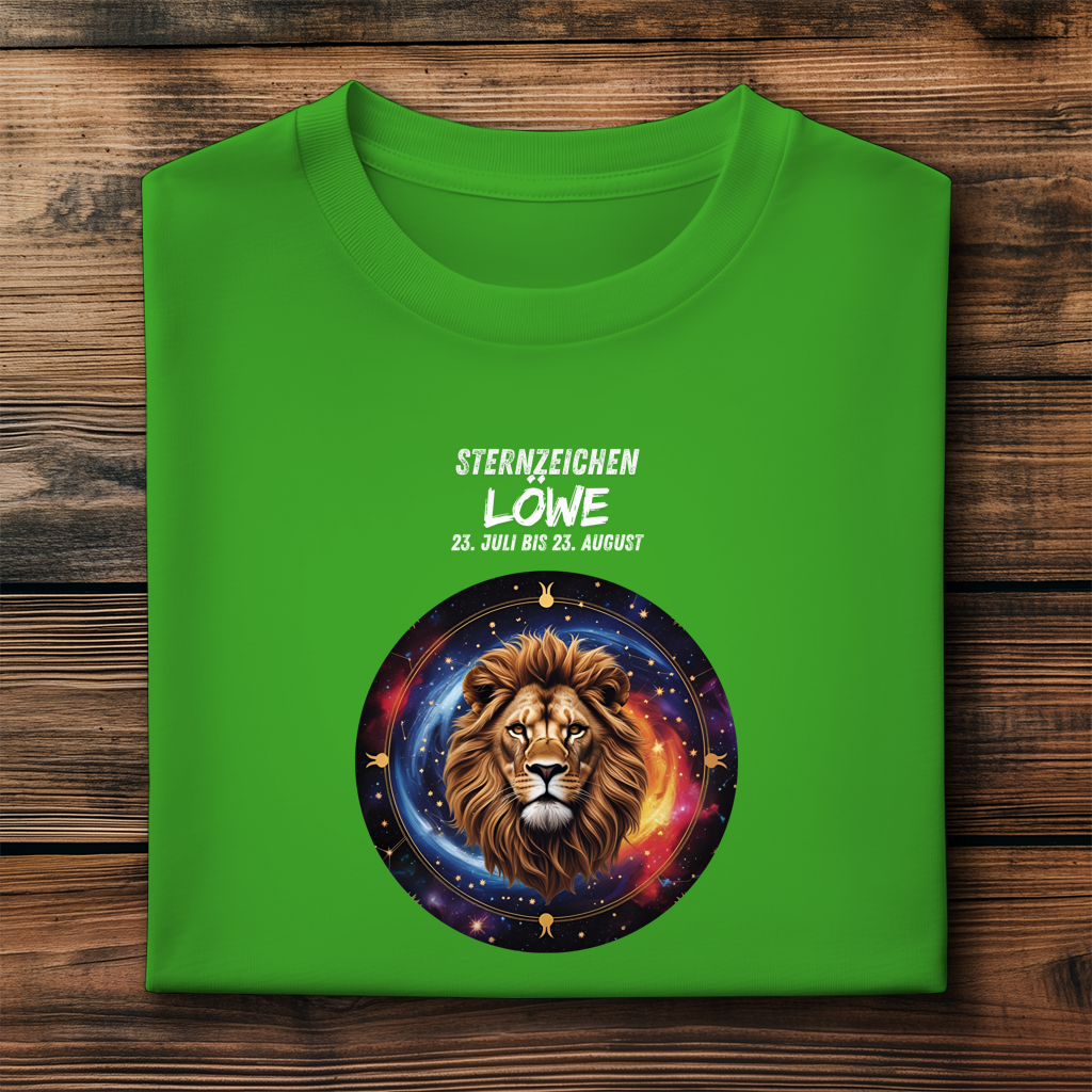 Herren Premium Bio T-Shirt ,mit Sternzeichen Motiv: Löwe
