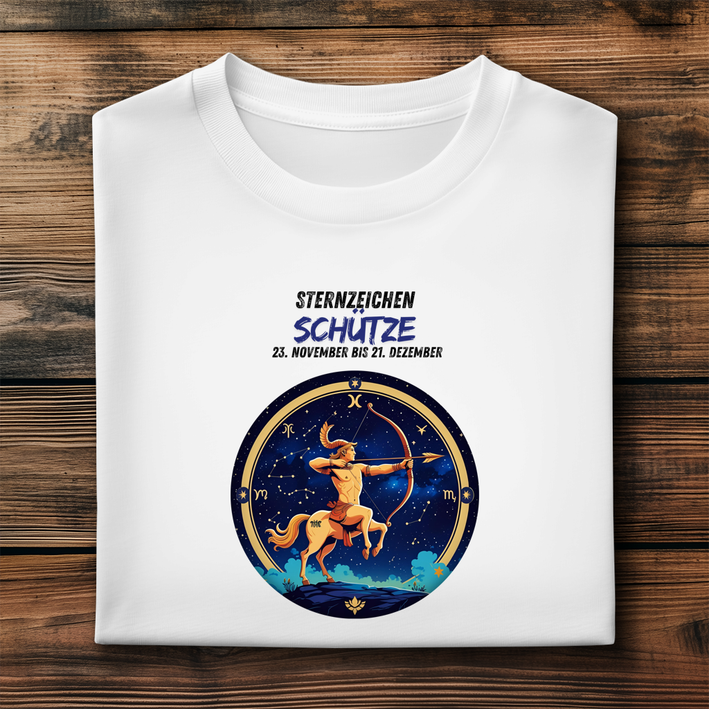 Herren Premium Bio T-Shirt ,mit Sternzeichen Motiv: Schütze