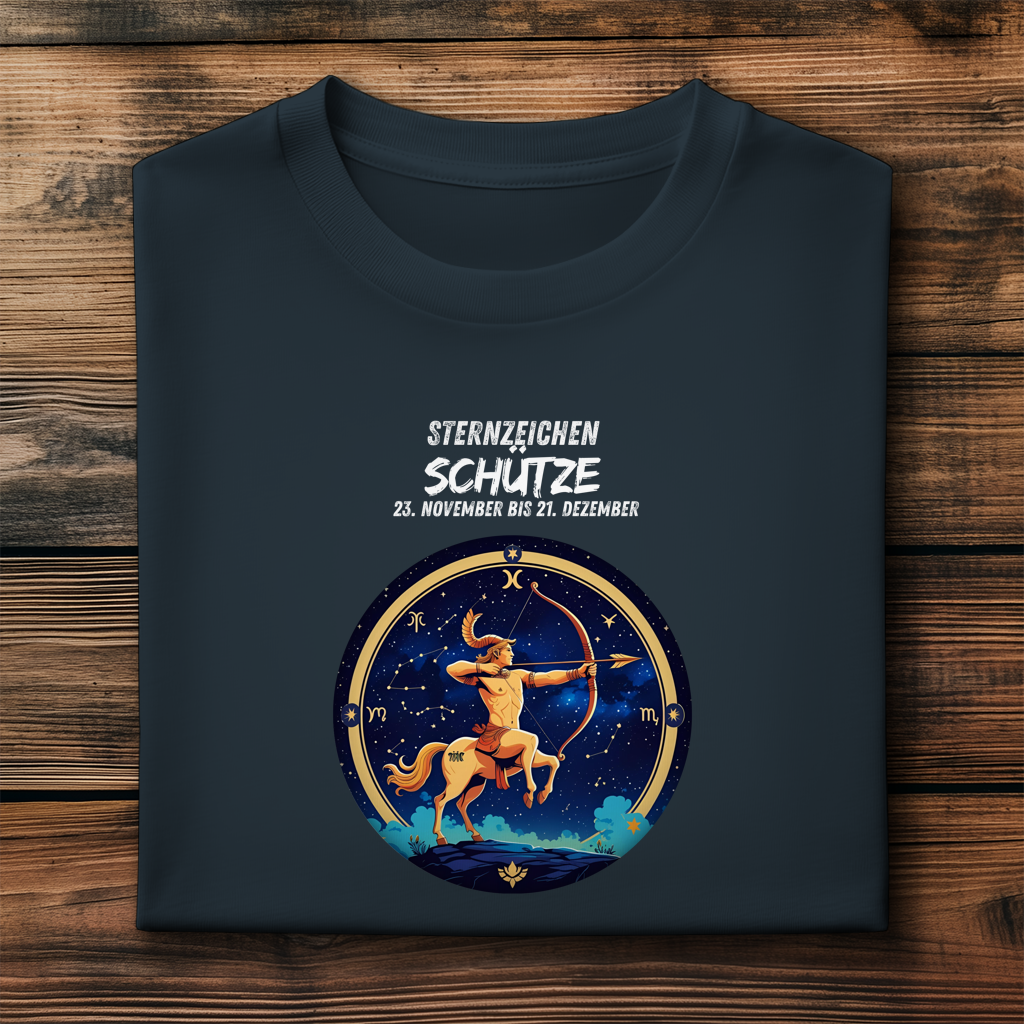 Herren Premium Bio T-Shirt ,mit Sternzeichen Motiv: Schütze