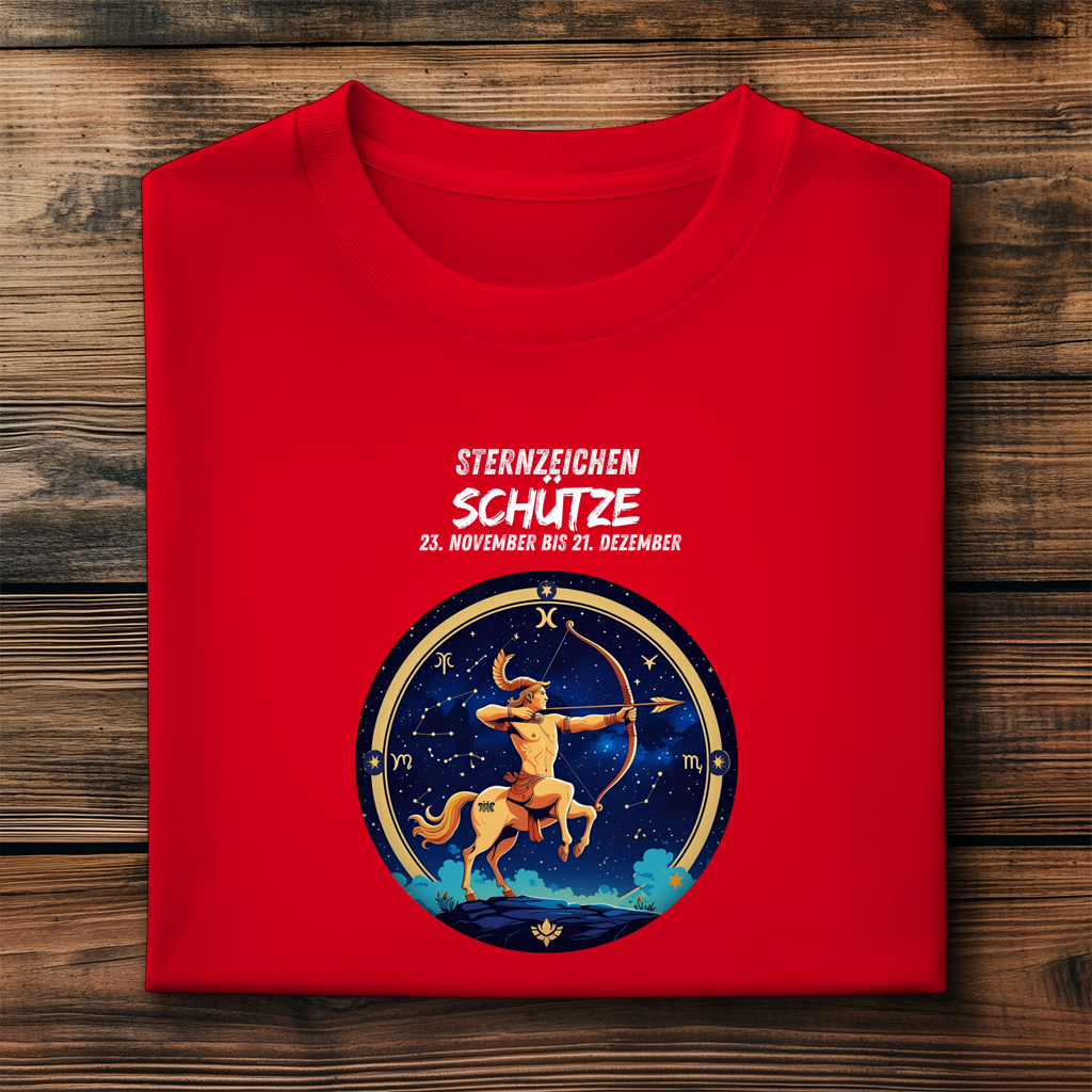 Herren Premium Bio T-Shirt ,mit Sternzeichen Motiv: Schütze