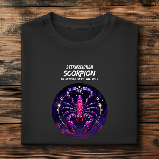 Herren Premium Bio T-Shirt ,mit Sternzeichen Motiv: Scorpion