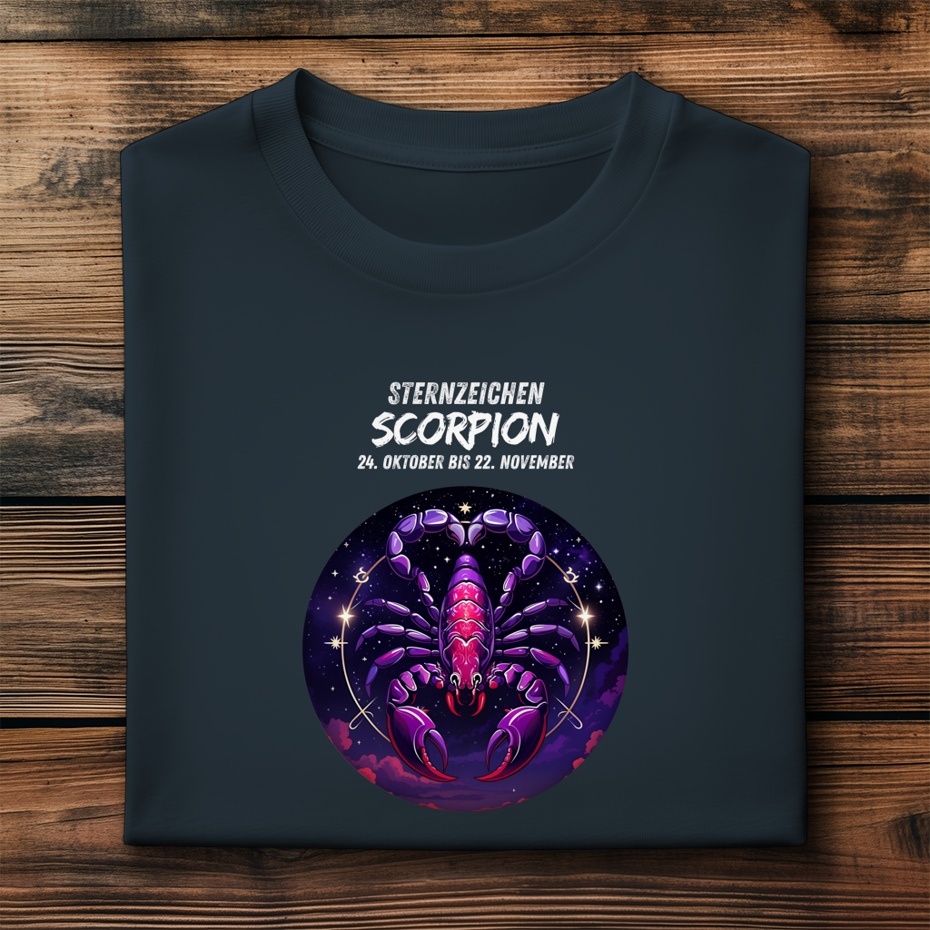 Herren Premium Bio T-Shirt ,mit Sternzeichen Motiv: Scorpion
