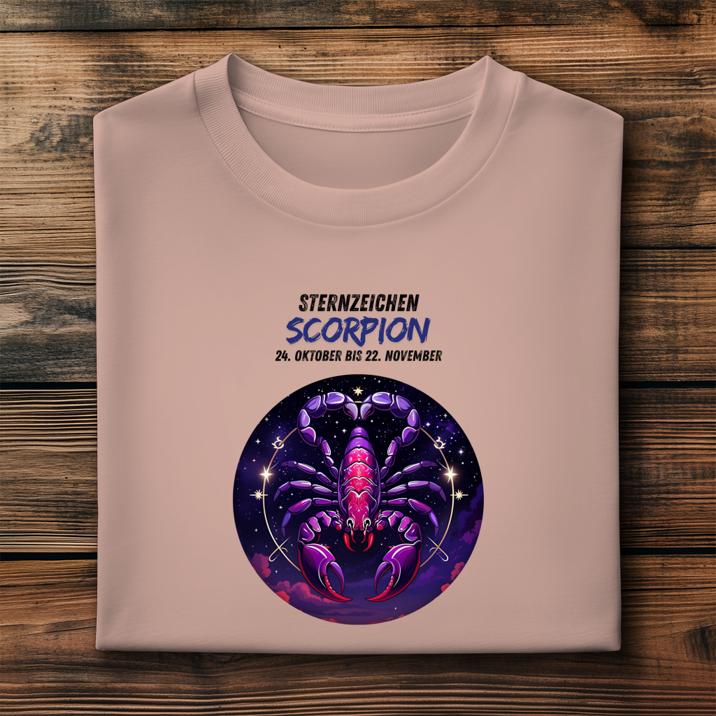 Herren Premium Bio T-Shirt ,mit Sternzeichen Motiv: Scorpion