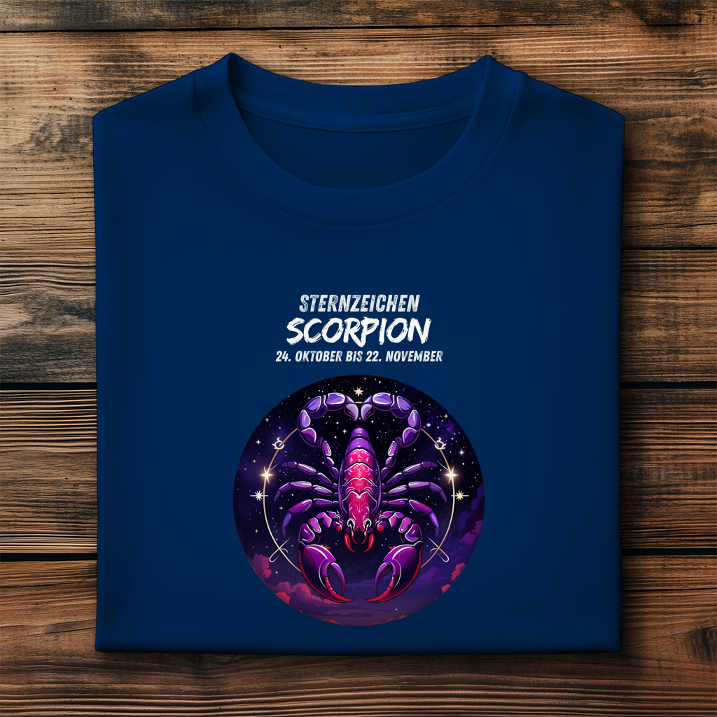 Herren Premium Bio T-Shirt ,mit Sternzeichen Motiv: Scorpion