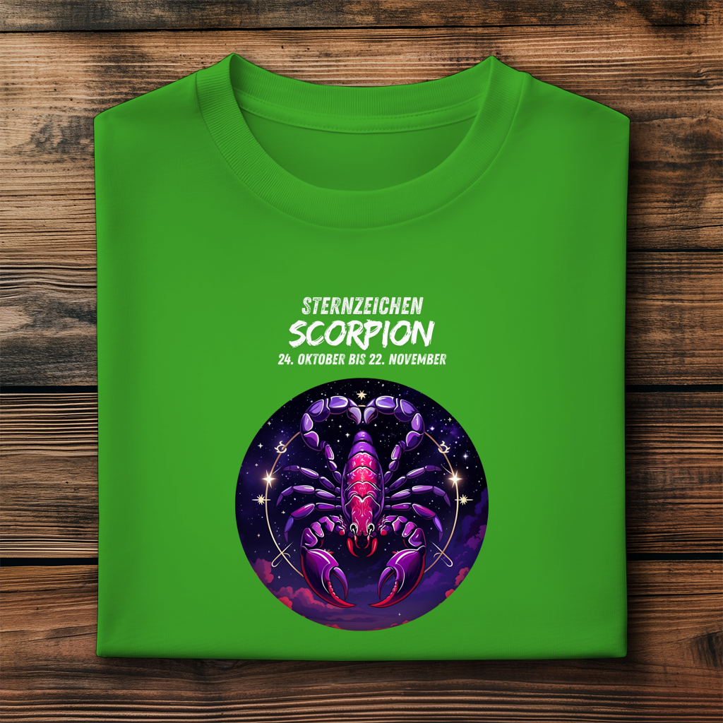 Herren Premium Bio T-Shirt ,mit Sternzeichen Motiv: Scorpion