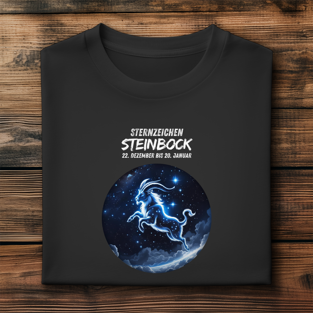 Herren Premium Bio T-Shirt ,mit Sternzeichen Motiv: Steinbock
