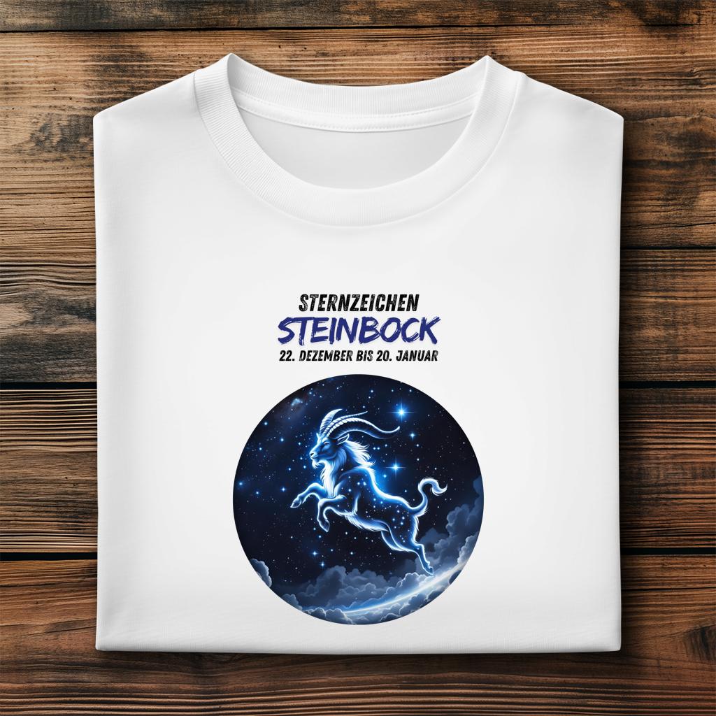 Herren Premium Bio T-Shirt ,mit Sternzeichen Motiv: Steinbock