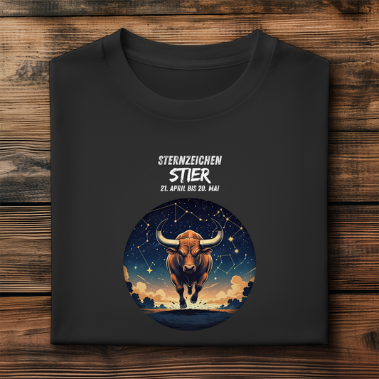 Herren Premium Bio T-Shirt ,mit Sternzeichen Motiv: Stier