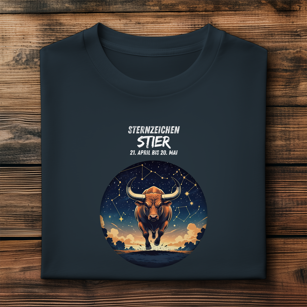 Herren Premium Bio T-Shirt ,mit Sternzeichen Motiv: Stier