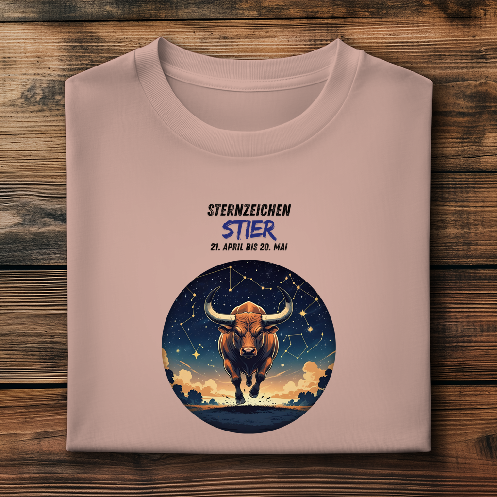 Herren Premium Bio T-Shirt ,mit Sternzeichen Motiv: Stier