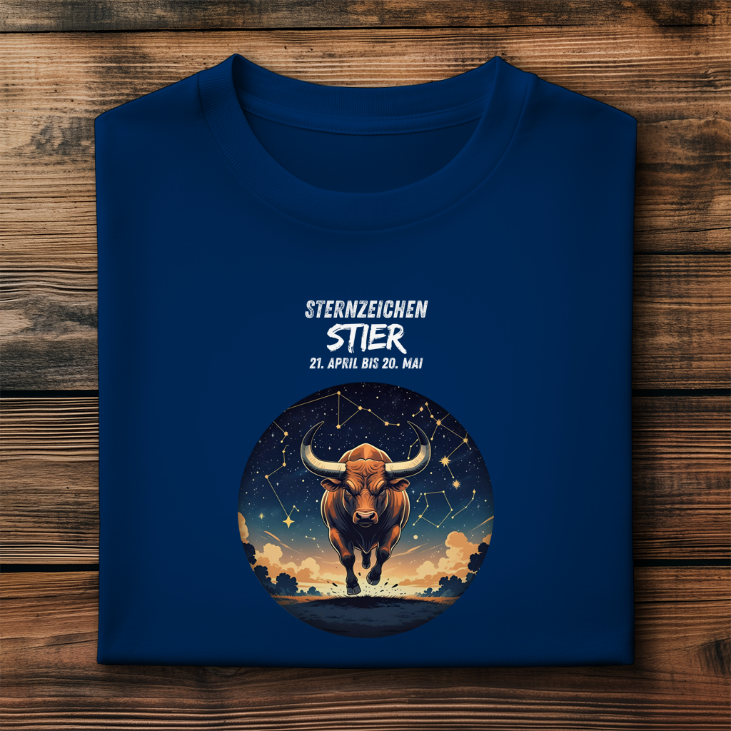 Herren Premium Bio T-Shirt ,mit Sternzeichen Motiv: Stier