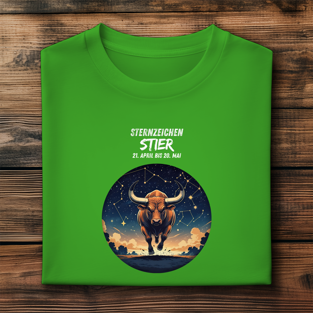 Herren Premium Bio T-Shirt ,mit Sternzeichen Motiv: Stier
