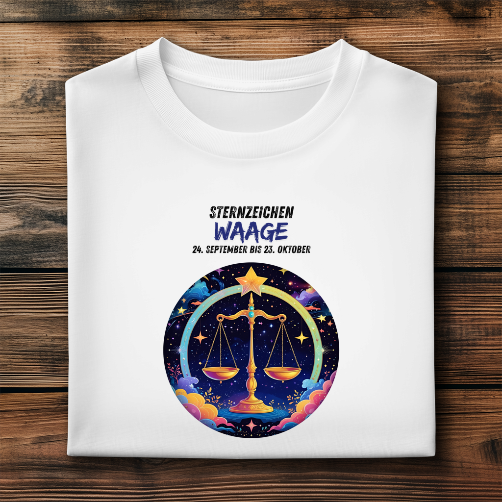 Herren Premium Bio T-Shirt ,mit Sternzeichen Motiv: Waage