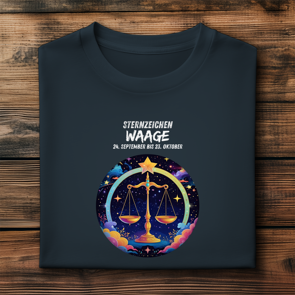 Herren Premium Bio T-Shirt ,mit Sternzeichen Motiv: Waage