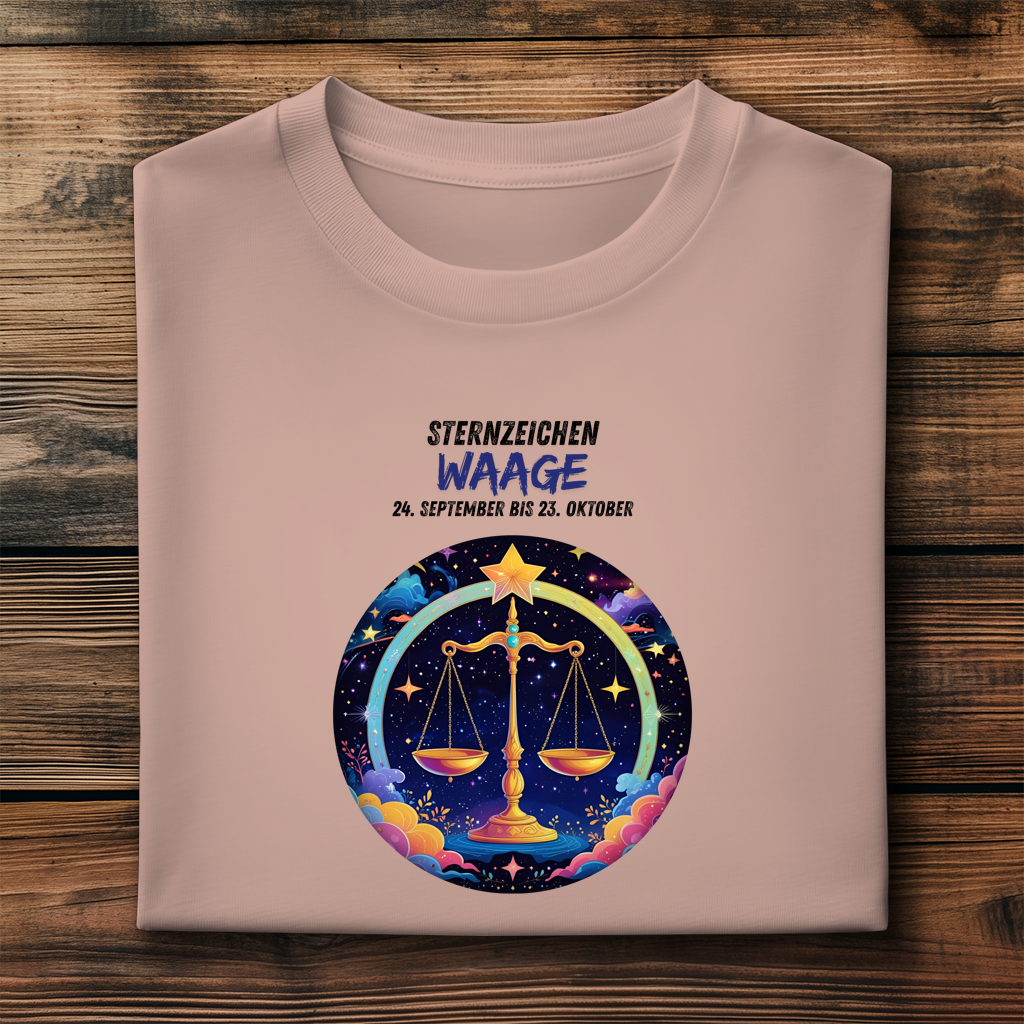 Herren Premium Bio T-Shirt ,mit Sternzeichen Motiv: Waage
