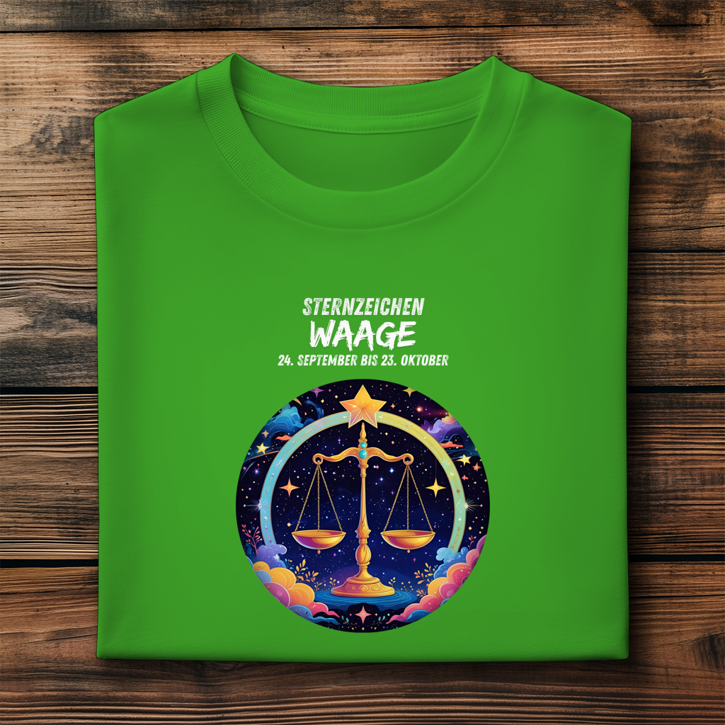 Herren Premium Bio T-Shirt ,mit Sternzeichen Motiv: Waage