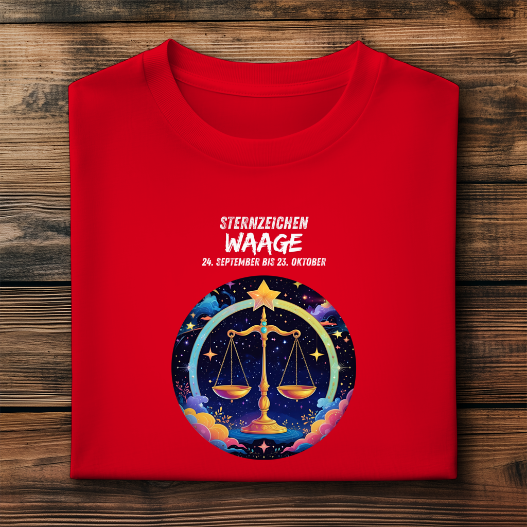 Herren Premium Bio T-Shirt ,mit Sternzeichen Motiv: Waage