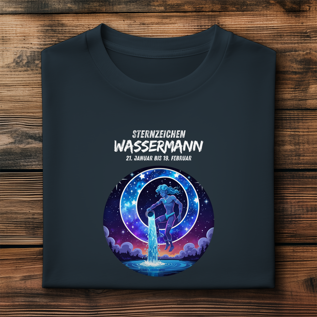 Herren Premium Bio T-Shirt ,mit Sternzeichen Motiv: Wassermann