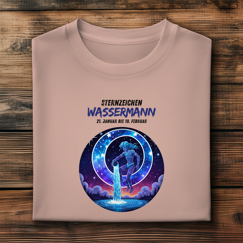 Herren Premium Bio T-Shirt ,mit Sternzeichen Motiv: Wassermann