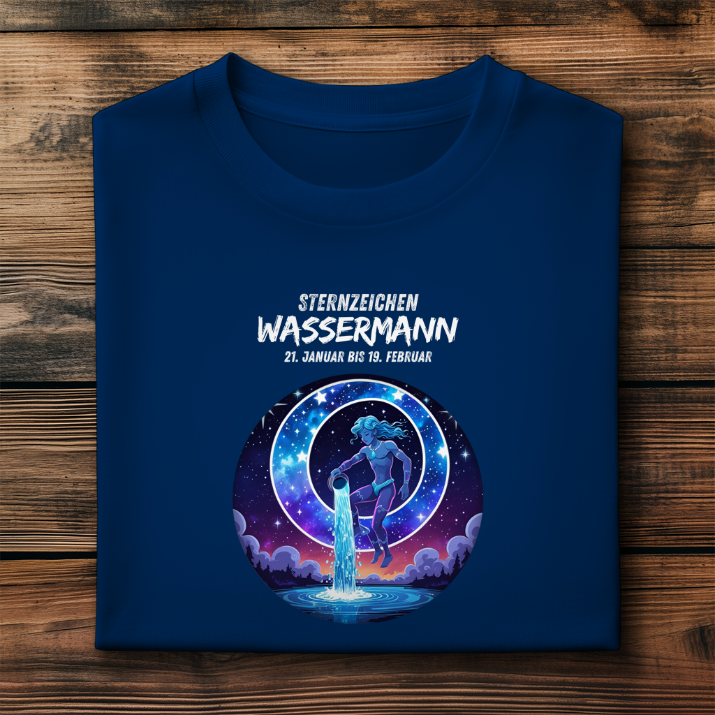 Herren Premium Bio T-Shirt ,mit Sternzeichen Motiv: Wassermann
