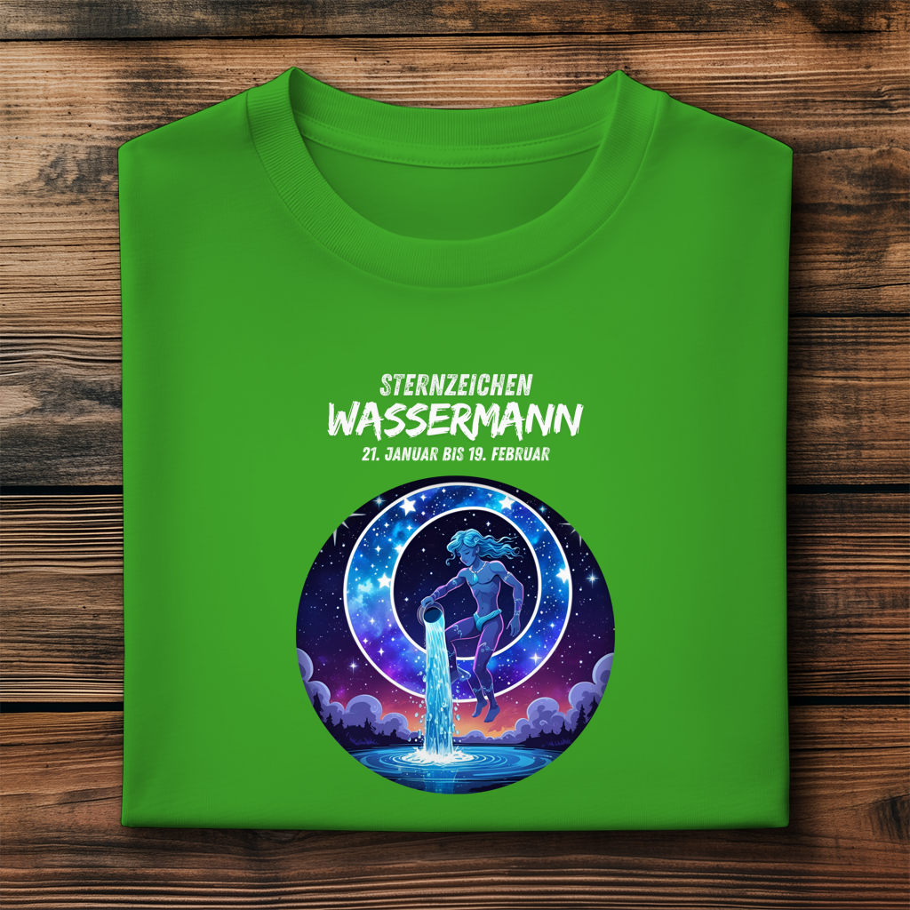 Herren Premium Bio T-Shirt ,mit Sternzeichen Motiv: Wassermann
