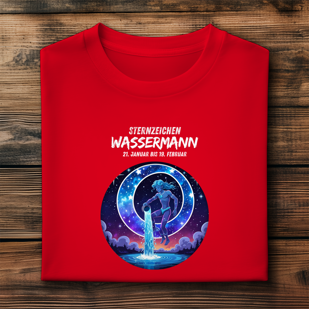 Herren Premium Bio T-Shirt ,mit Sternzeichen Motiv: Wassermann