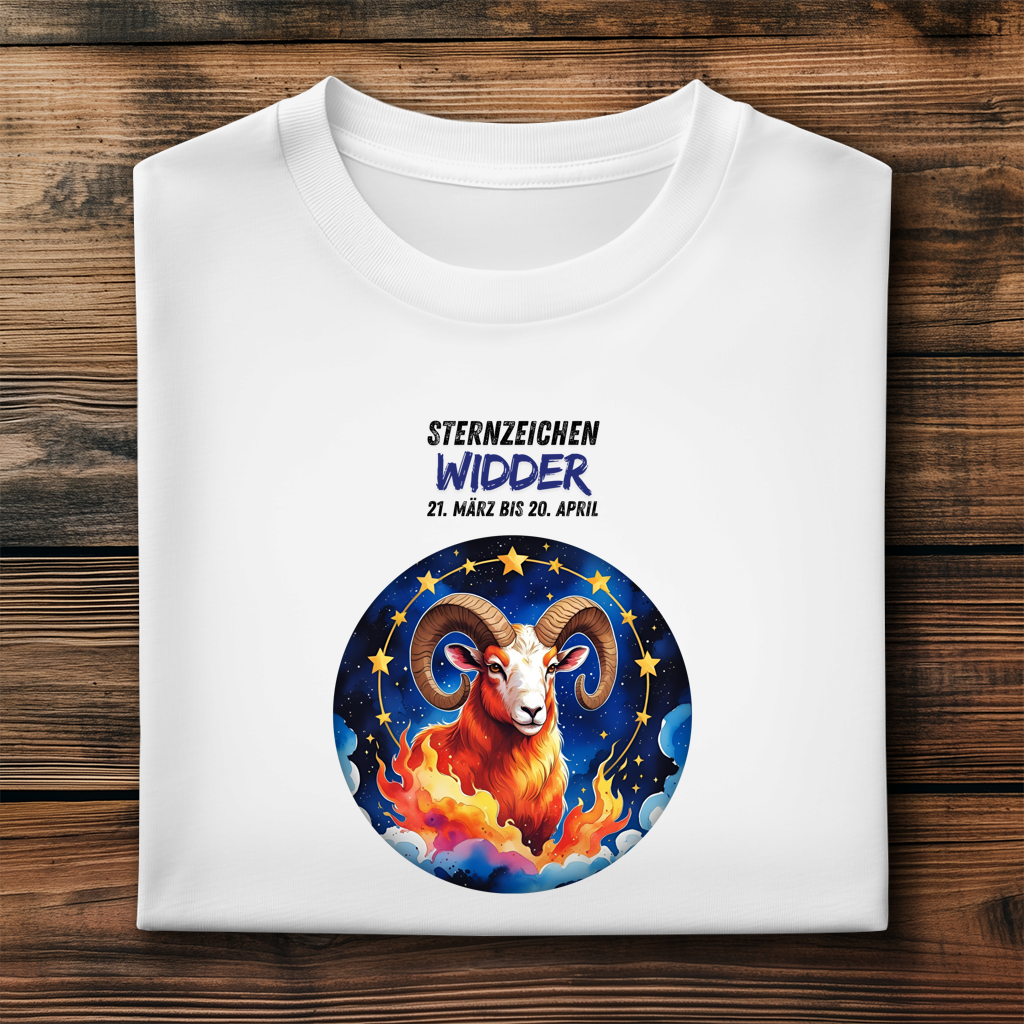 Herren Premium Bio T-Shirt ,mit Sternzeichen Motiv: Widder