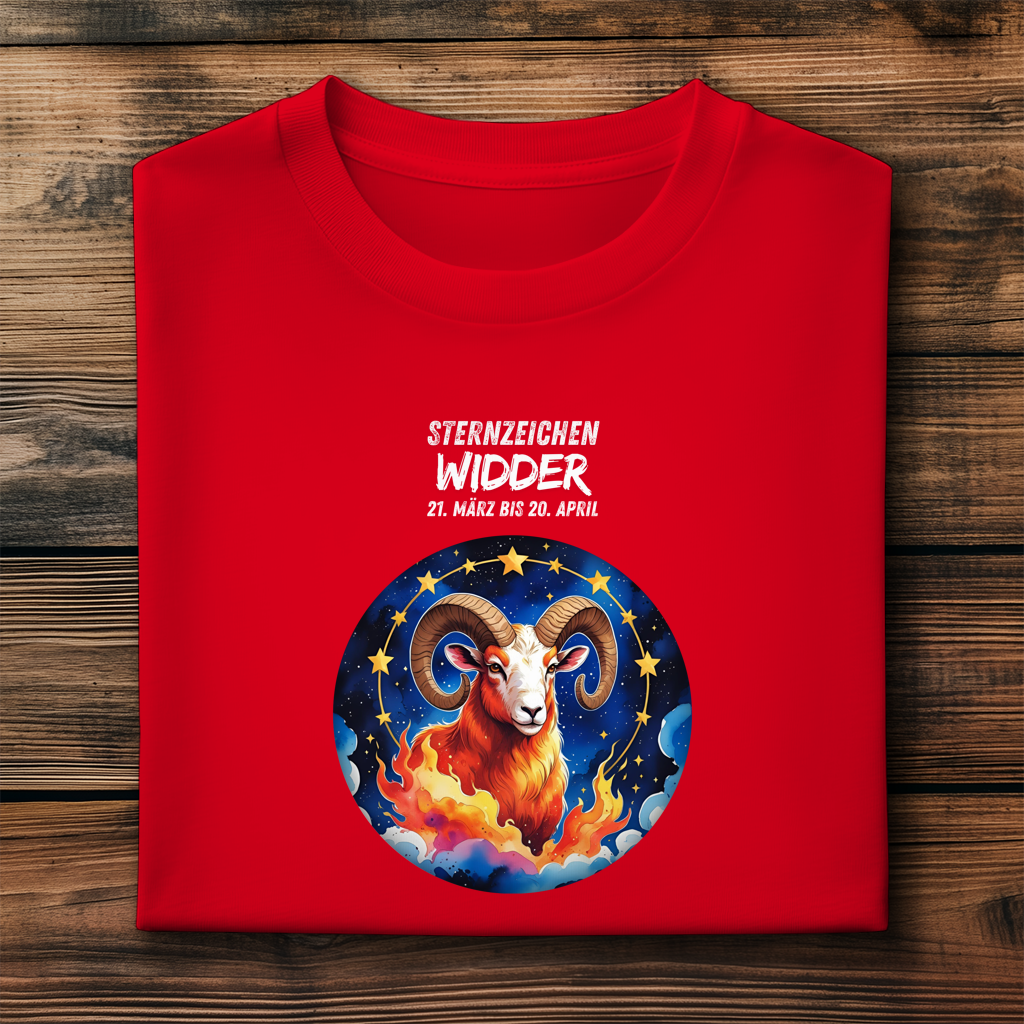 Herren Premium Bio T-Shirt ,mit Sternzeichen Motiv: Widder