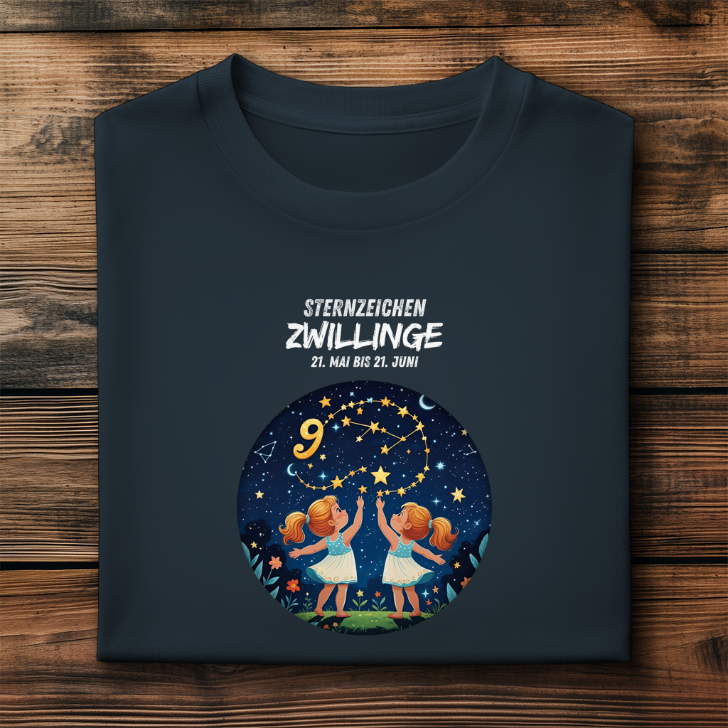 Herren Premium Bio T-Shirt ,mit Sternzeichen Motiv: Zwillinge