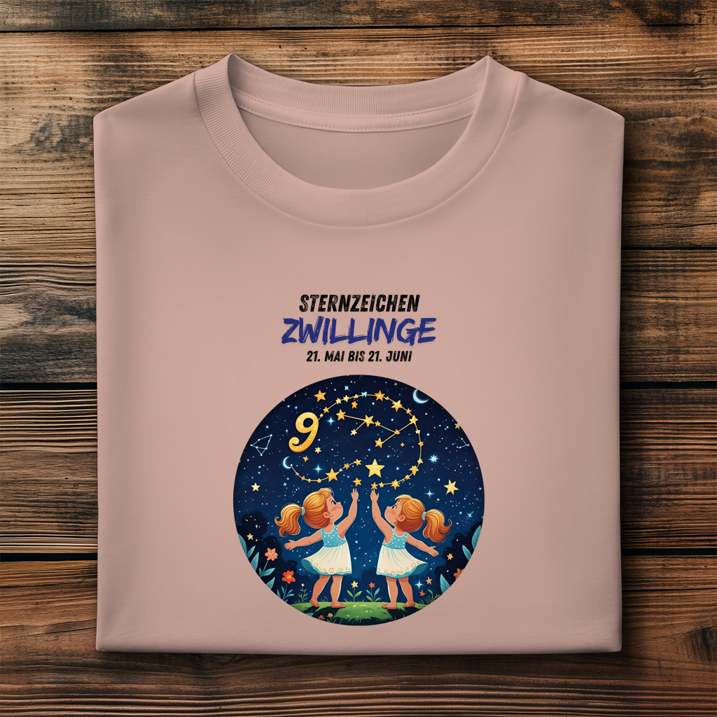 Herren Premium Bio T-Shirt ,mit Sternzeichen Motiv: Zwillinge