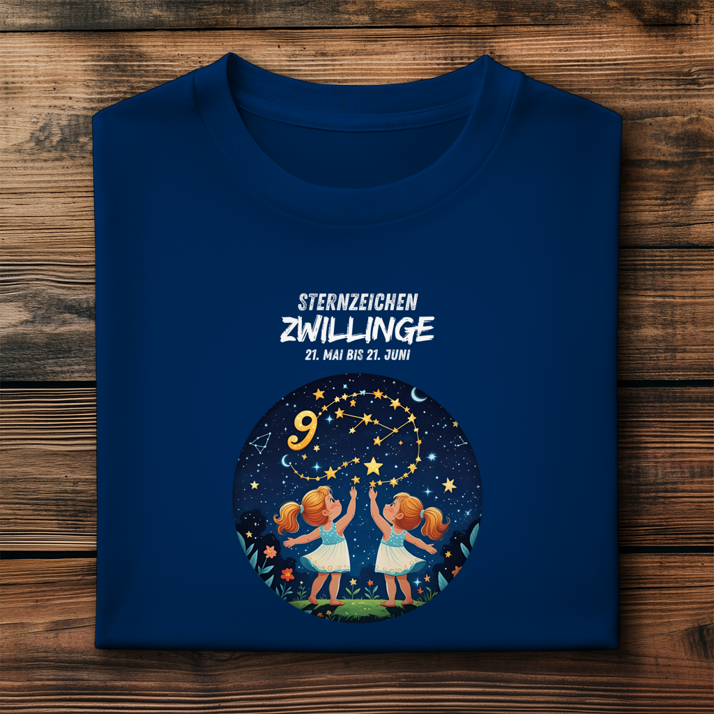 Herren Premium Bio T-Shirt ,mit Sternzeichen Motiv: Zwillinge