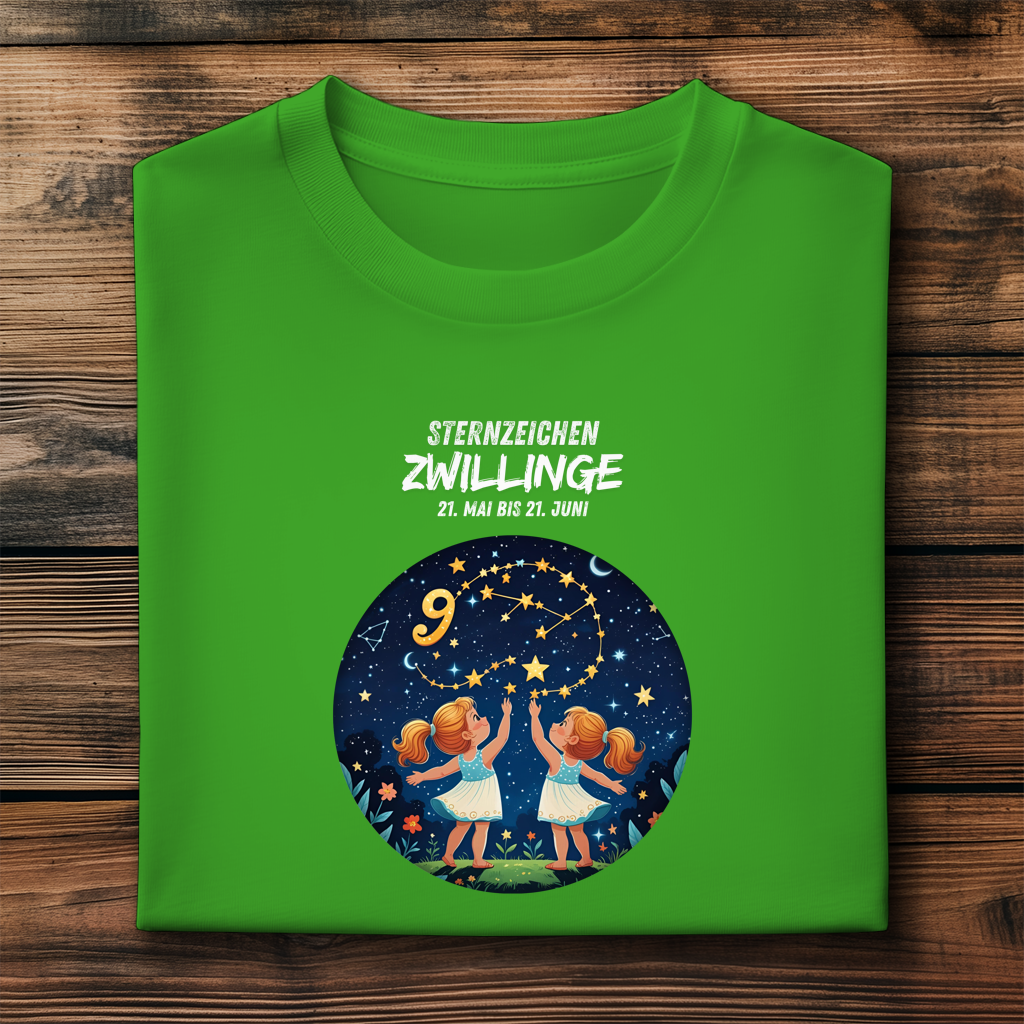 Herren Premium Bio T-Shirt ,mit Sternzeichen Motiv: Zwillinge