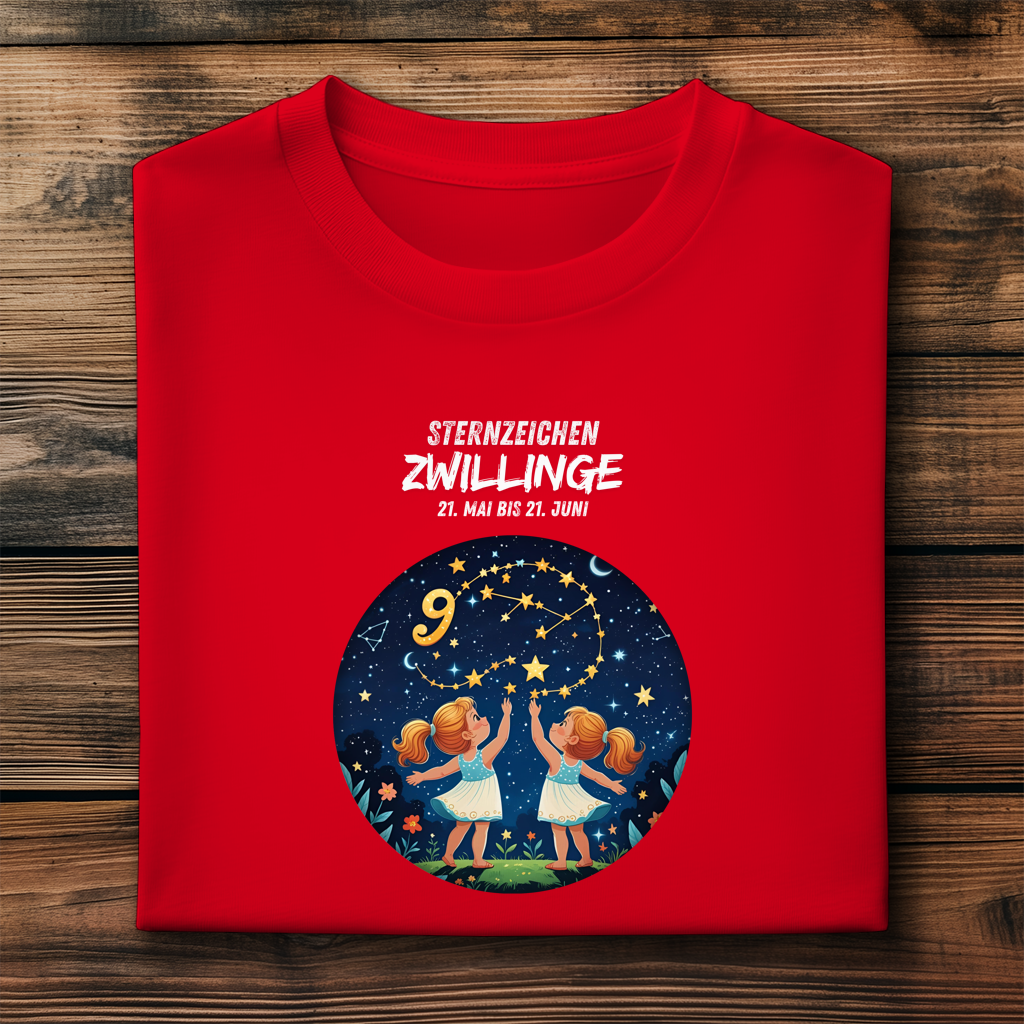 Herren Premium Bio T-Shirt ,mit Sternzeichen Motiv: Zwillinge