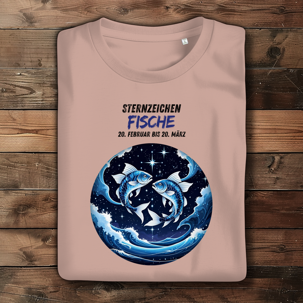 Damen Premium Bio T-Shirt ,mit Sternzeichen Motiv: Fische