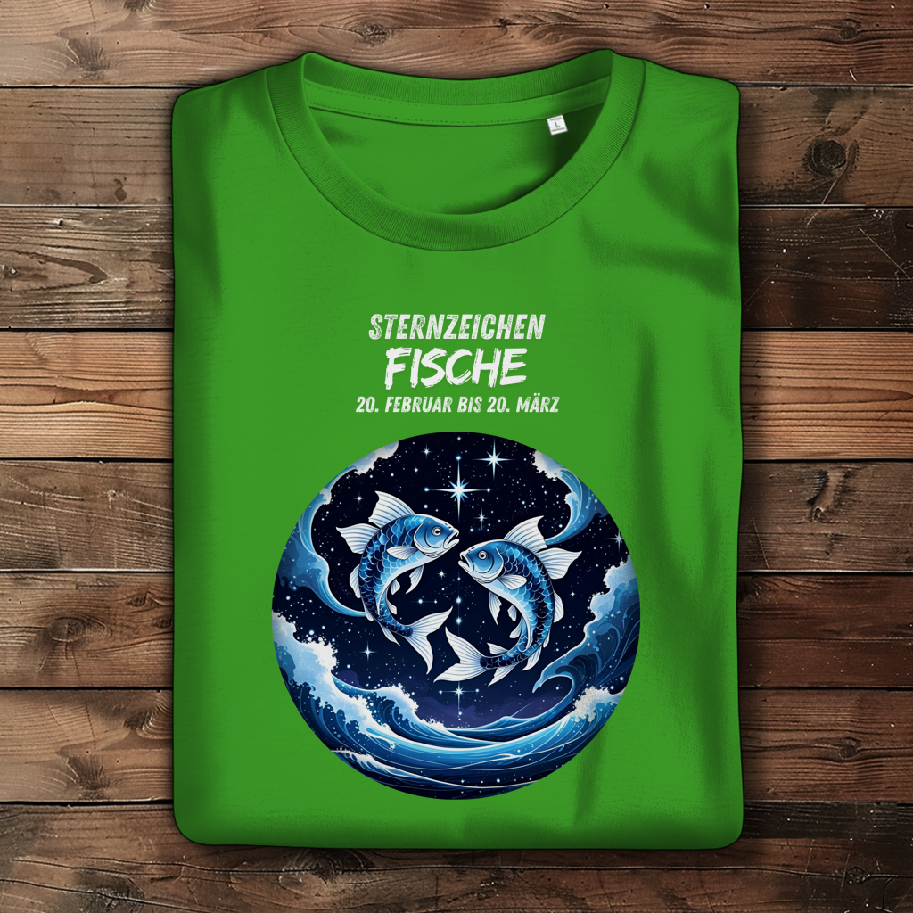 Damen Premium Bio T-Shirt ,mit Sternzeichen Motiv: Fische