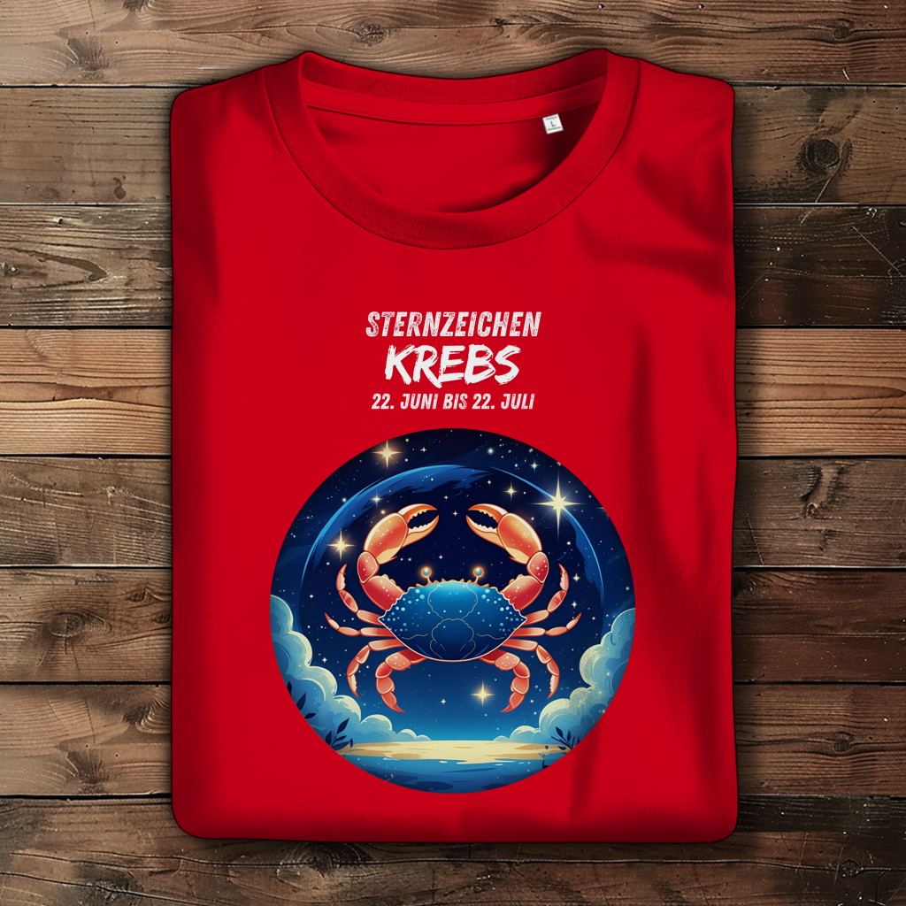 Damen Premium Bio T-Shirt ,mit Sternzeichen Motiv: Krebs